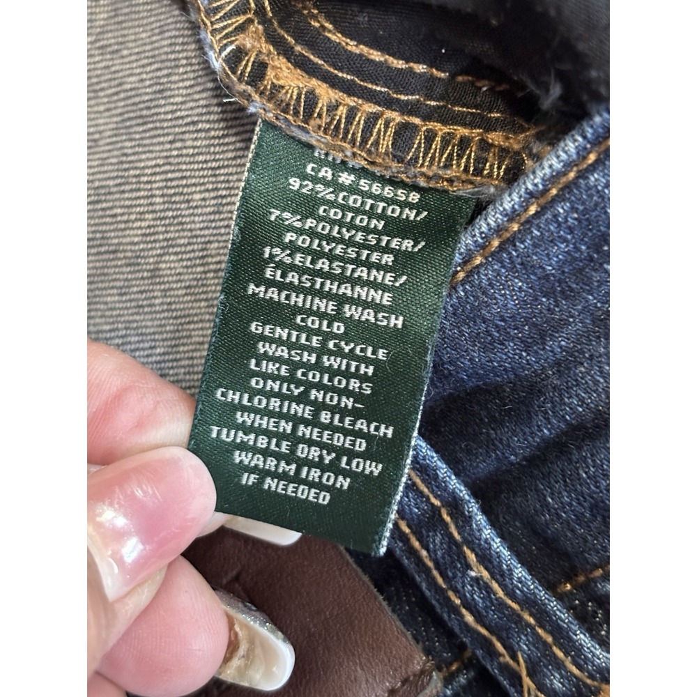 Lauren Ralph Lauren Size 6 Dark Wash‎ Denim Jeans Premier Straight Low Rise EUC - Picture 7 of 8